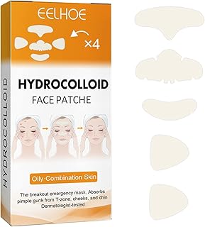 Wemay hidrocolóide rosto acne adesivo remendo 20 peças/caixa (4 peças * remendo de testa + 4 peças * remendo de nariz + 4 peças * bochecha * remendo de queixo + 8 peças * remendo de bochecha)