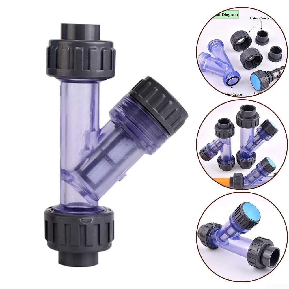 PVC Y-Wasserfilter – Transparent, 20–63 Mm, Aus UPVC, Effizient Für Aquarien, Bewässerung & Abwasser, Innendurchmesser 40 Mm