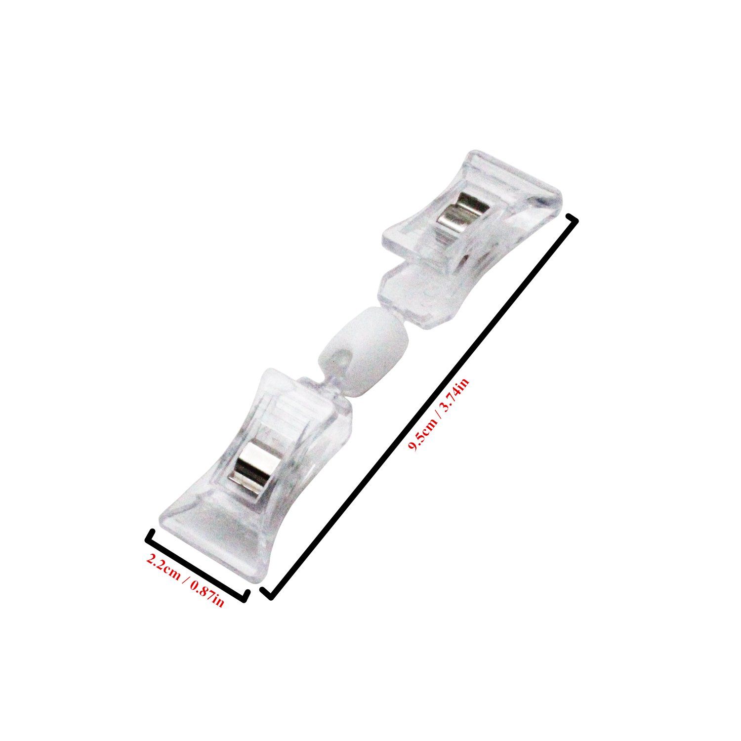 LJY 16 Pcs Rotatable Sign Holder Clips 9.5 cm (3.74 in), Clear Double Sided Plastic Clips for Retail Basket Labels Price Tags - Image 2