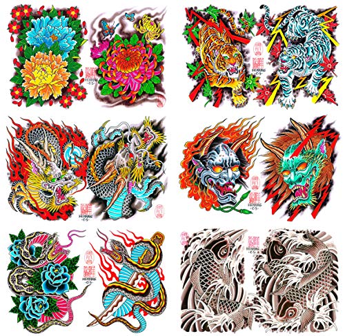 Tattoo Life Henning Japanese Traditional Vintage Style Tattoo Flash 6 Sheets 11x14