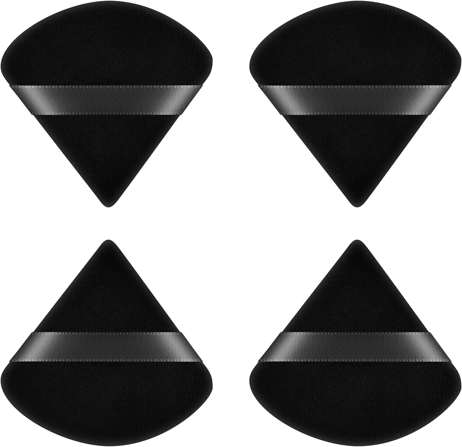 4 PCS Powder Puff, Triangle Makeup Puff, Reusable Soft Powder Sponge, Washable Wet Dry Dual-Use Cosmetic Puff, Face Powder Puff for Loose Powder Foundation Cream Blush Wetand or Pressed Powder