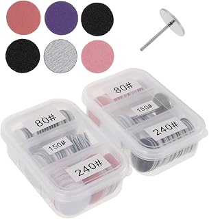 LIFKOME 2 Set Nail Drill Sandpaper Discs Kit with Grits in Portable Box for Manicure Pedicure Dead Skin Removal and Nail Buffing Foot File Replacement