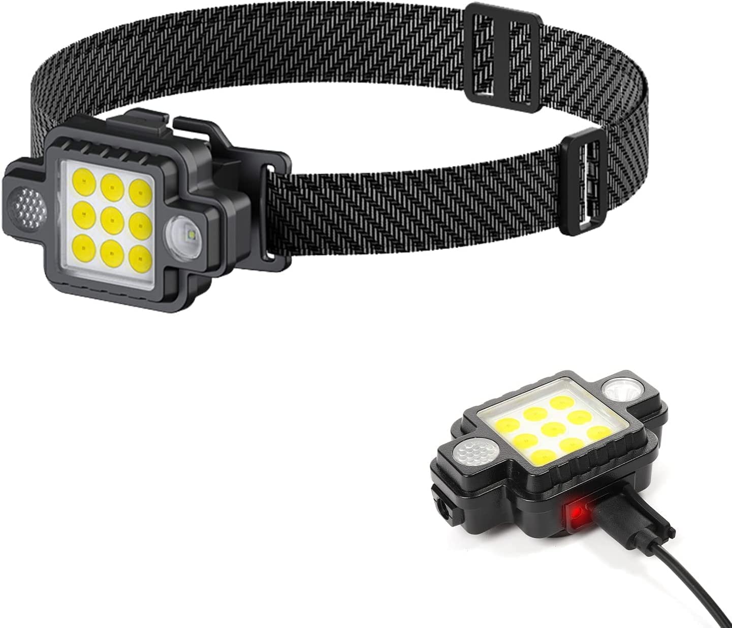 Care 4 Head Torch Rechargeable, Detachable Super Bright LED Headlamp Headlight with Magnetic 5 Light Modes IPX4 Waterproof COB Light,for Emergency, Running, Hiking,Camping etc-image-42