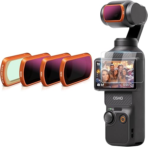 Miniatura 7 de Juego de filtros ND magnéticos ajustables para DJI Osmo Pocket 3 Creator Combo, filtros ND ajustables 1-5 topes + 6-9 topes, paquete de 4 (CPL, UV,
