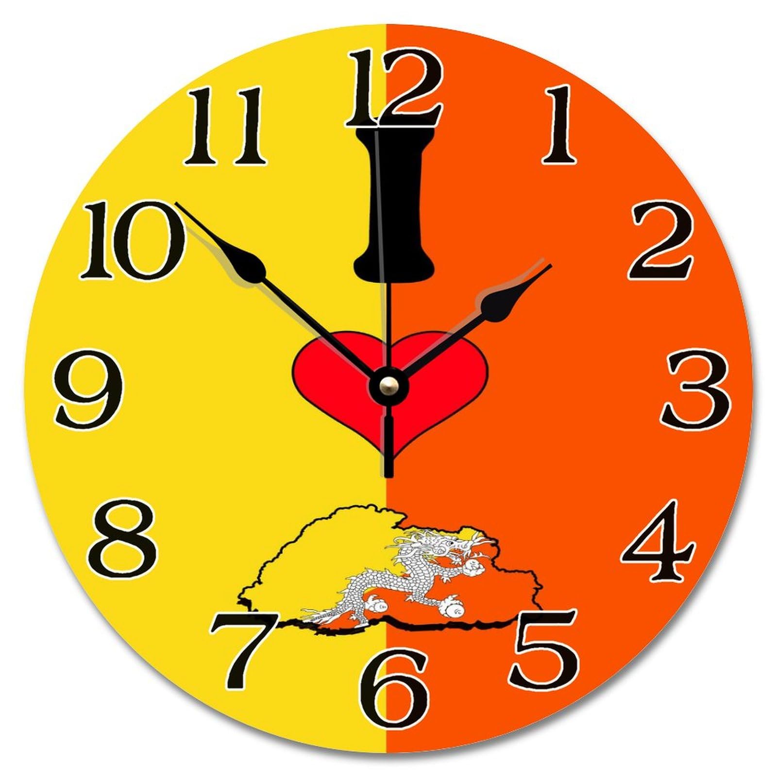 Horloge murale Bhoutan ronde 30 cm silencieuse et rustique pour decoration salon