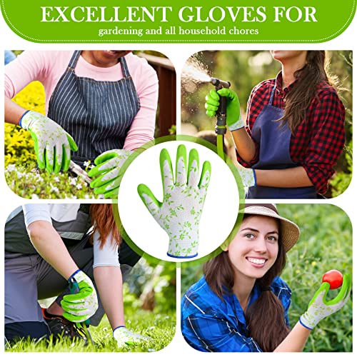 12 Pairs Women Gardening Gloves Foam Coating Floral Garden Gloves Outdoor Protective Women's Work Gloves Soft Breathable Working Gloves Texture Grip For Women And Ladies Weeding, Digging, Pruning (L) #TOP4