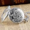 Tiong Silver Strange Eye Quartz Pocket Watch for Men, Men's Engraved Eye with Chain Dial Design Quartz Skeleton Pocket Watches #4