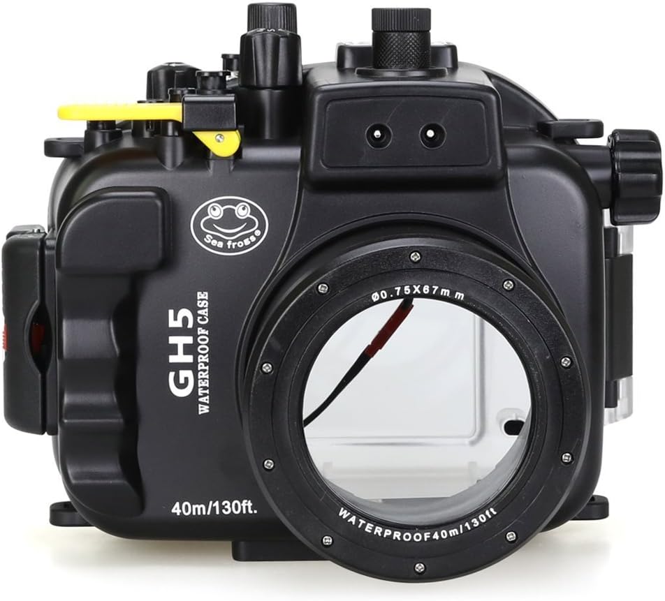 SeaFrogs Underwater Housing for Panasonic Lumix GH5/ GH5 S/ GH5 II 40M/130ft Waterproof Case w/ 67mm Red Filter