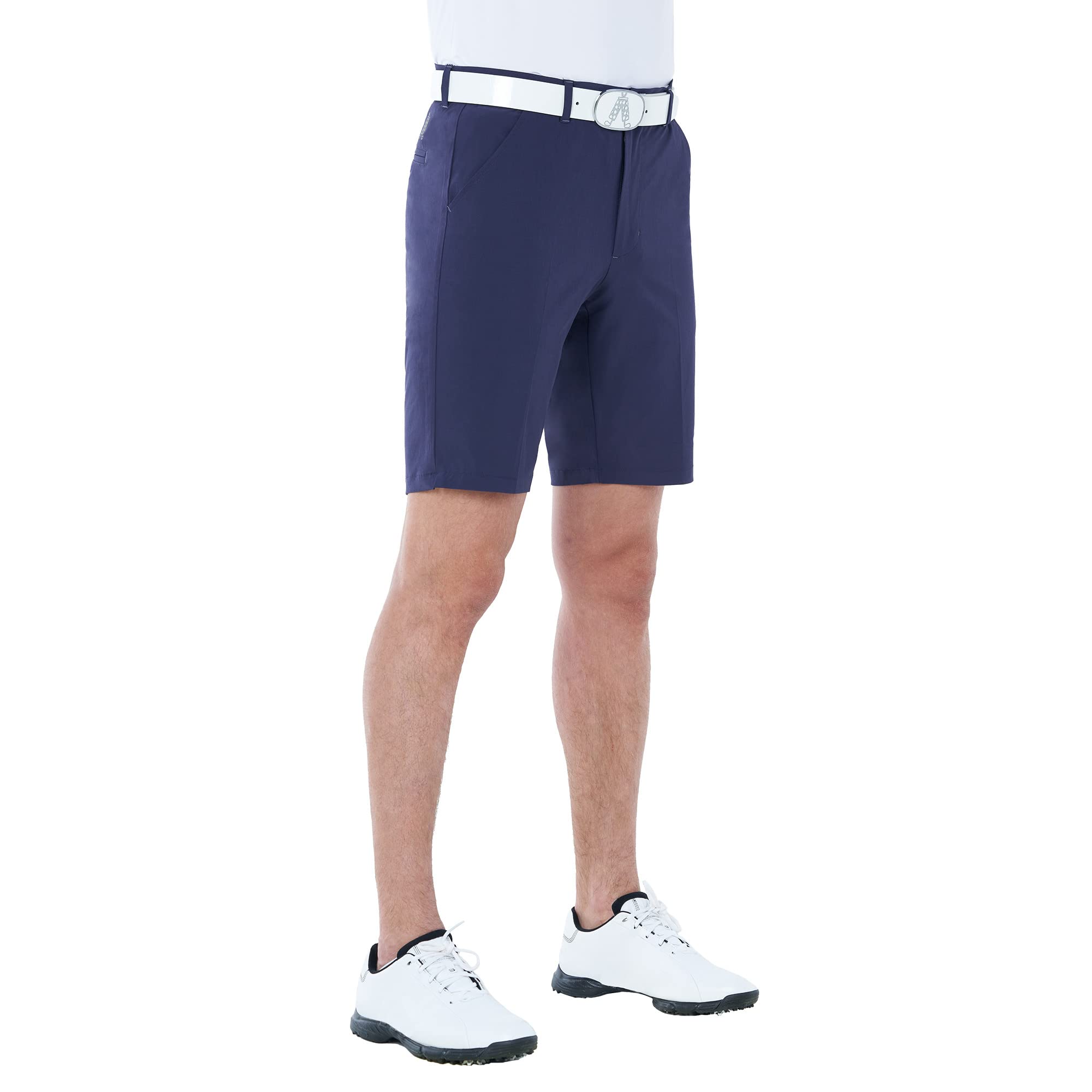 Royal & Awesome Mens Golf Shorts, Navy Stretch Technical, Tailored Golf Shorts for Men, Waist 38