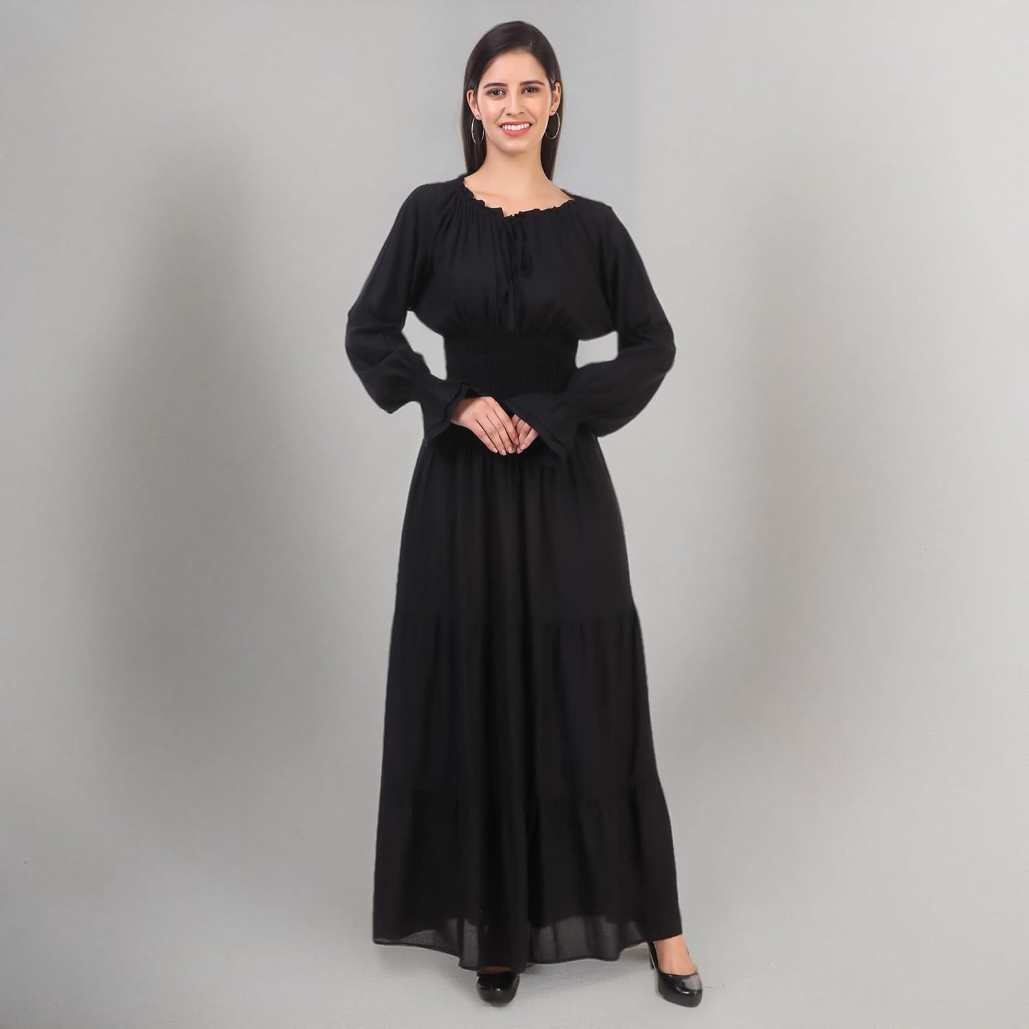 ThePirateDressing Renaissance Costume Women Long Sleeve Medieval Dress Peasant Maxi Dress - Image 7
