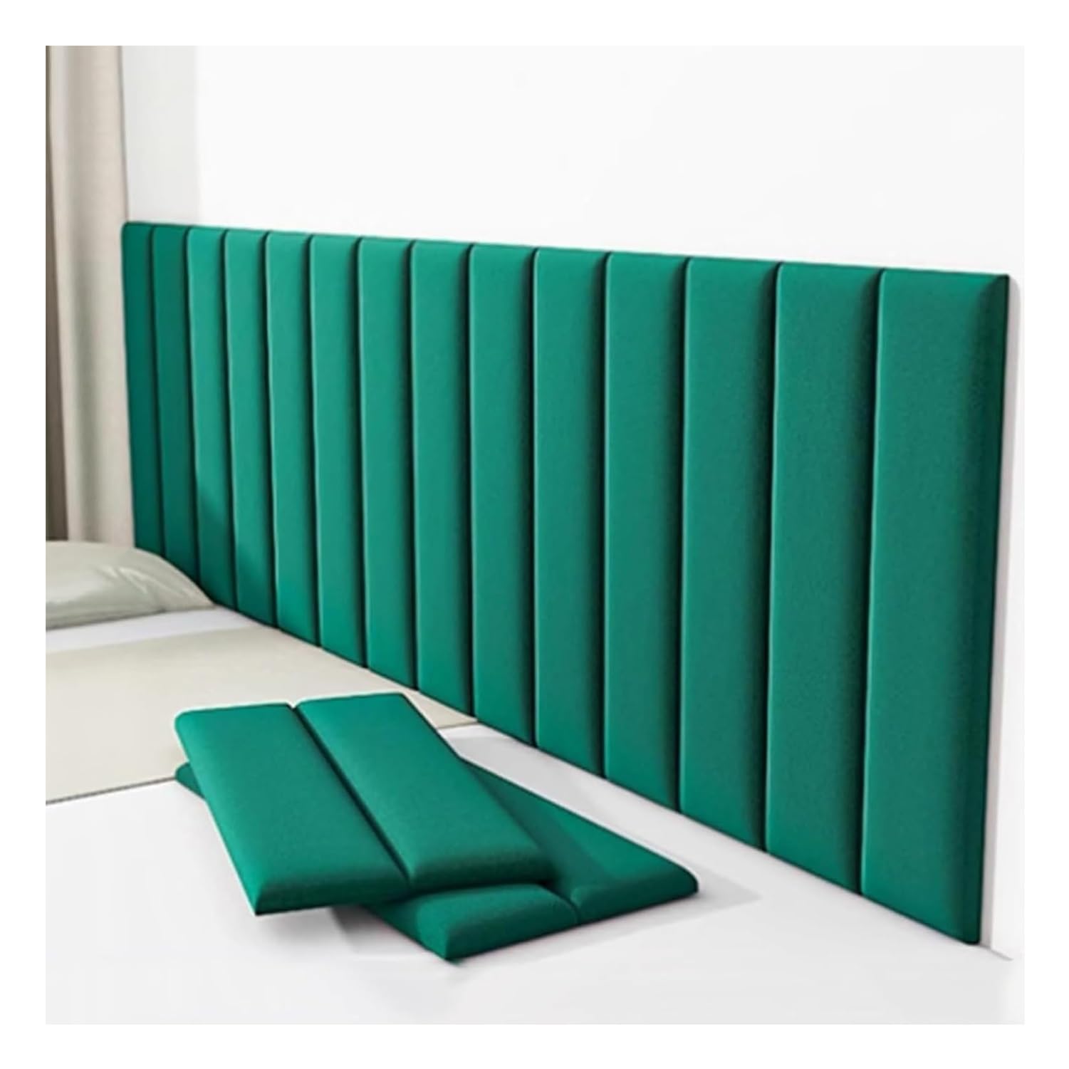 Acolchado anticolisión para dormitorio con paneles de pared tapizados y aislamiento autoadhesivo modular