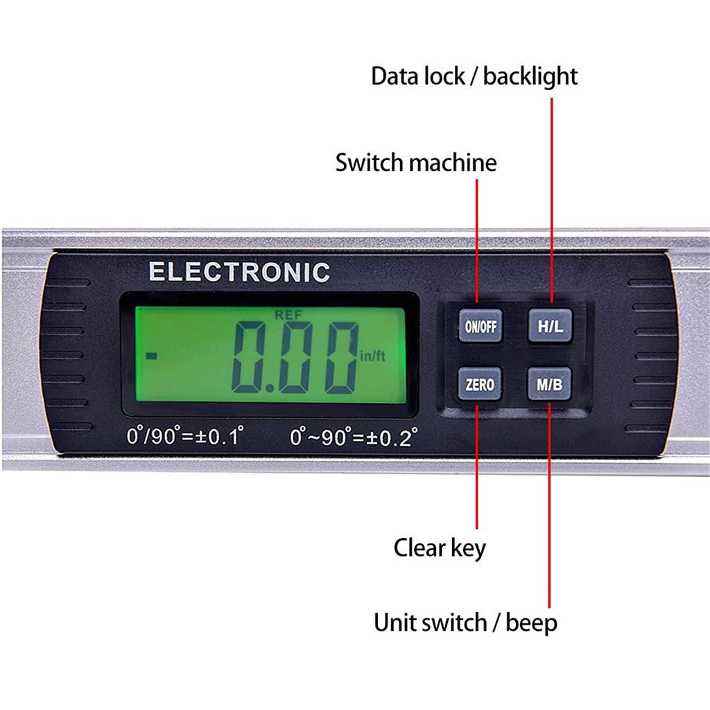 Digital Goniometro Angle Finder Livello elettronico Inclinometro a 360 gradi con magneti Level Angle Slope Tester Righello 400mm