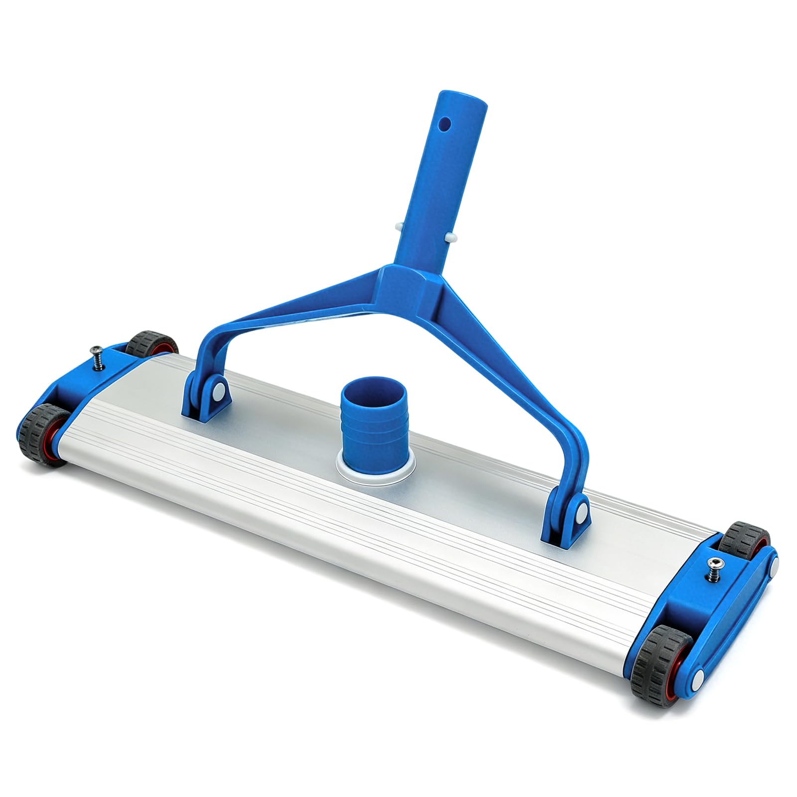 Tête d'aspiration de piscine en aluminium - 43,5 x 25 x 10 cm - 4 roues - Raccord d'aspiration 2,3 kg - Tuyau de 38 mm - Tête de nettoyage robuste - Nettoyage manuel - Piscine hors-sol - Efficace et