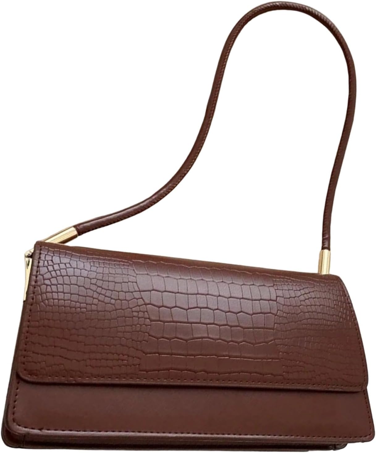 SweatyRocks Women's Crocodile Embossed Flap Shoulder Handbags Elegant Vintage Small Underarm Purses