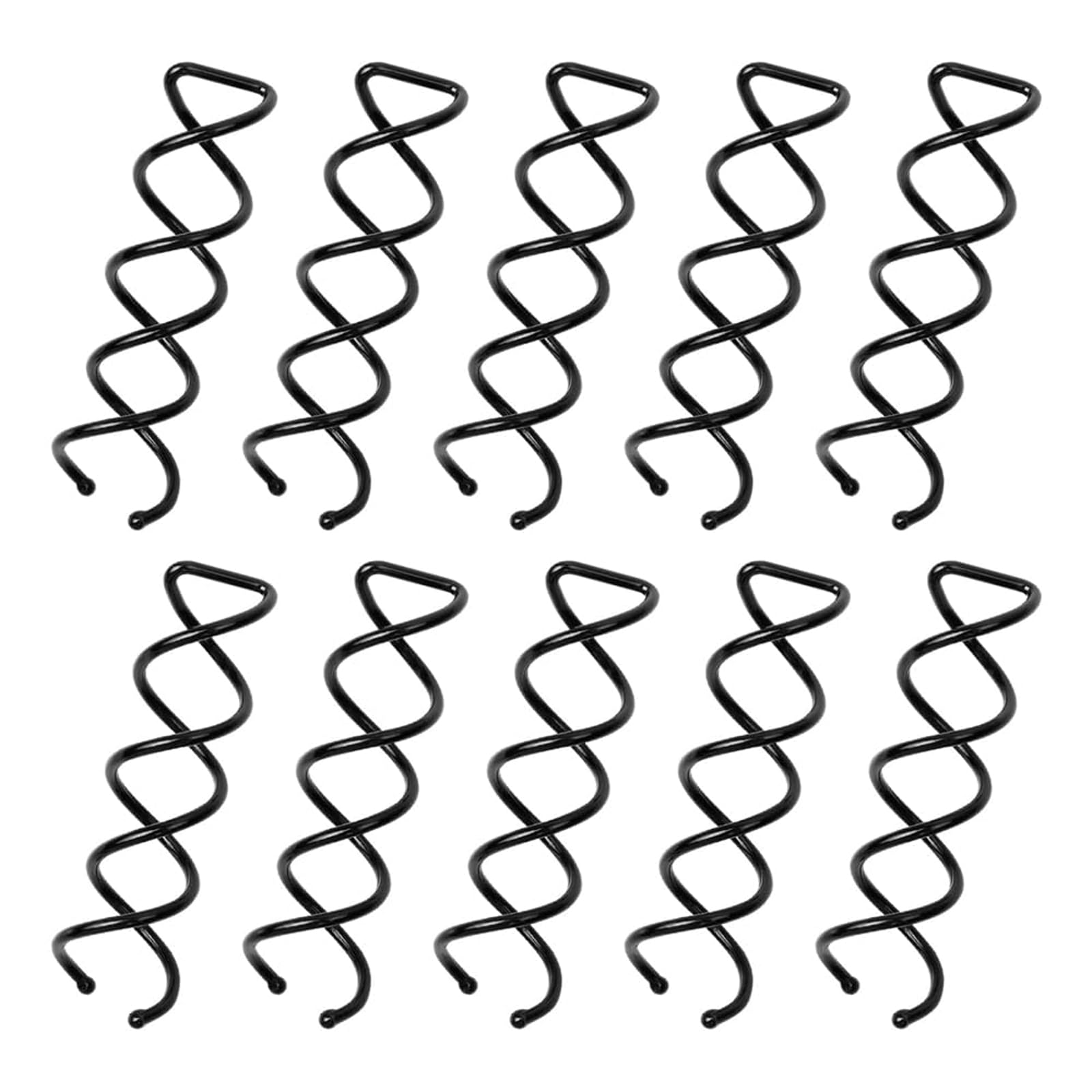 Spiral Twist Hair Pins, 10 Pack Corkscrew Hair Pins Spin Pins, Hair Styling Tool Durable Non-Scratch Corkscrew for Women Easy HairStyle DIY (Black 10PCS)