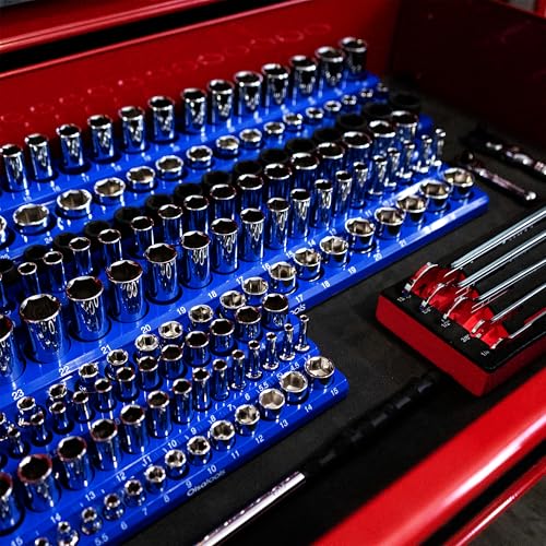 Olsa Tools Magnetic Socket Organizer | 6pc Socket Holder Kit | 1/2-Inch, 3/8-Inch, & 1/4-Inch Drive | Socket Organizers For Toolboxes | Black | Holds 273 | Professional-Grade Tool Organizer |Part 1666 by Olsa Tools - Image 5