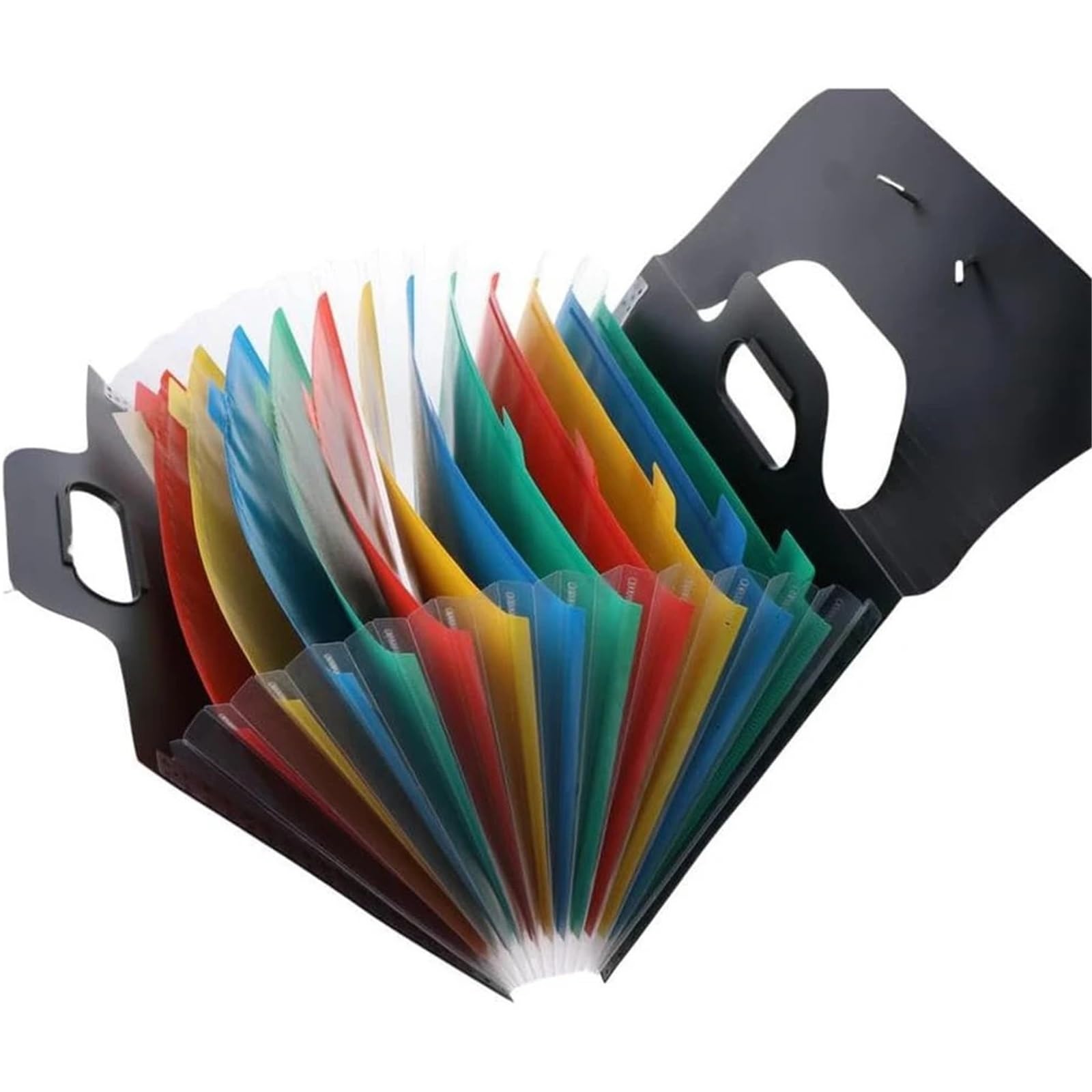 Carpeta Expandible De 1 Pieza Con Asa Para Escritorio | Carpeta de acordeón portátil en blanco y negro tamaño A4, pantalones con 13 bolsillos con solapa(White)