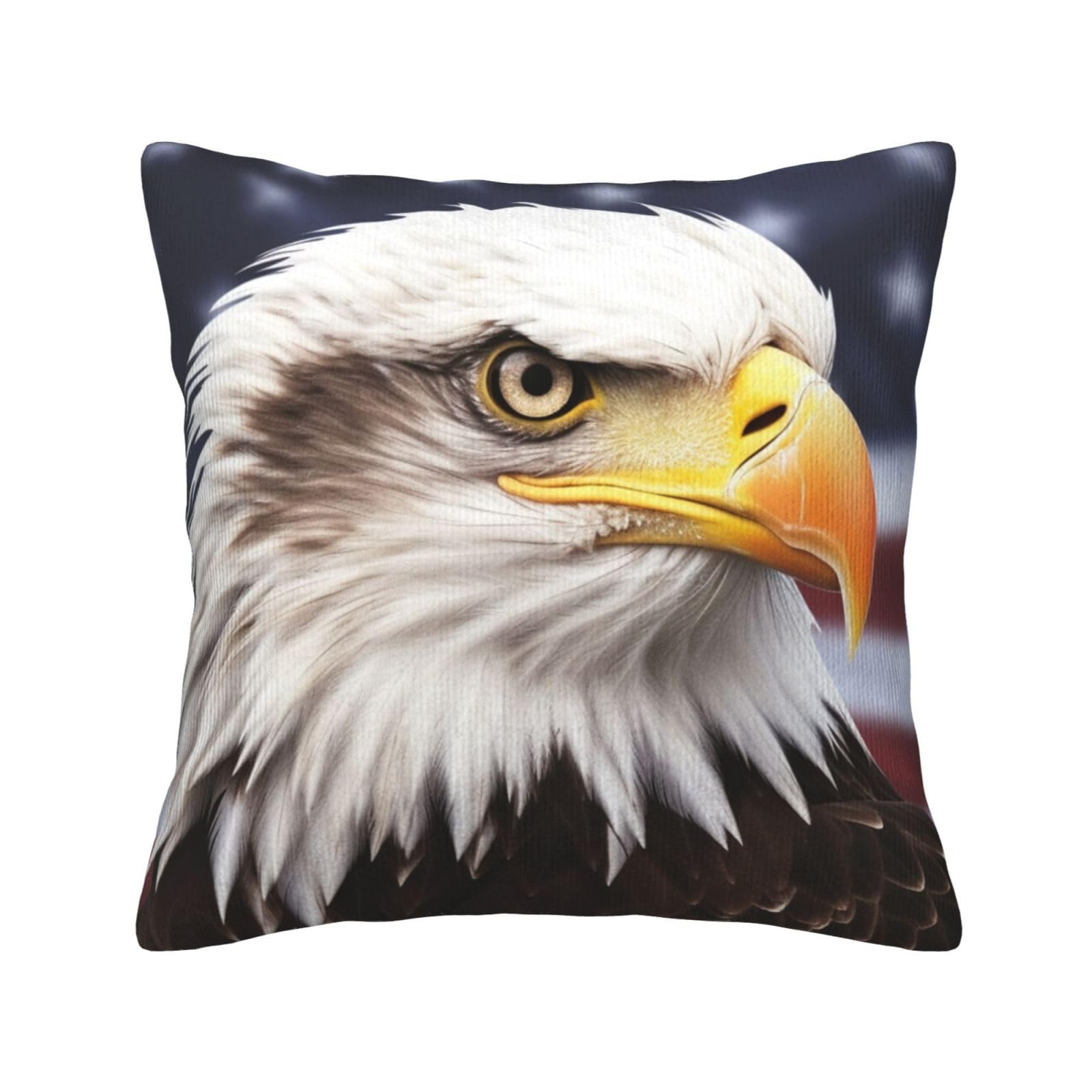 Housse de coussin velours côtelé aigle 40x40 salon lit canapé carré