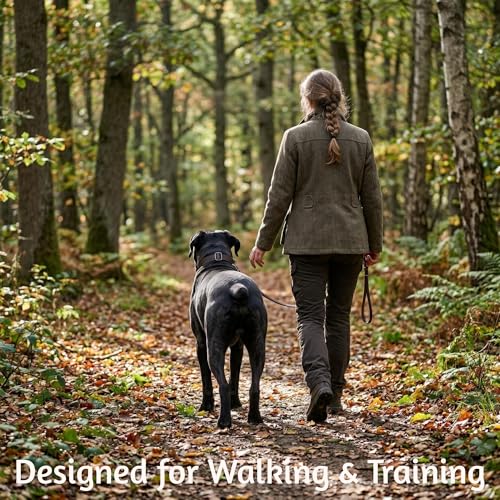 Image of ADITYNA Leather Dog Collar for Large & Extra Large Dogs, Adjustable 19-30 inch | Padded, heavy-duty metal buckle. Great for walking, training - ideal for Rottweiler, German Shepherd, Mastiff and Great Dane.