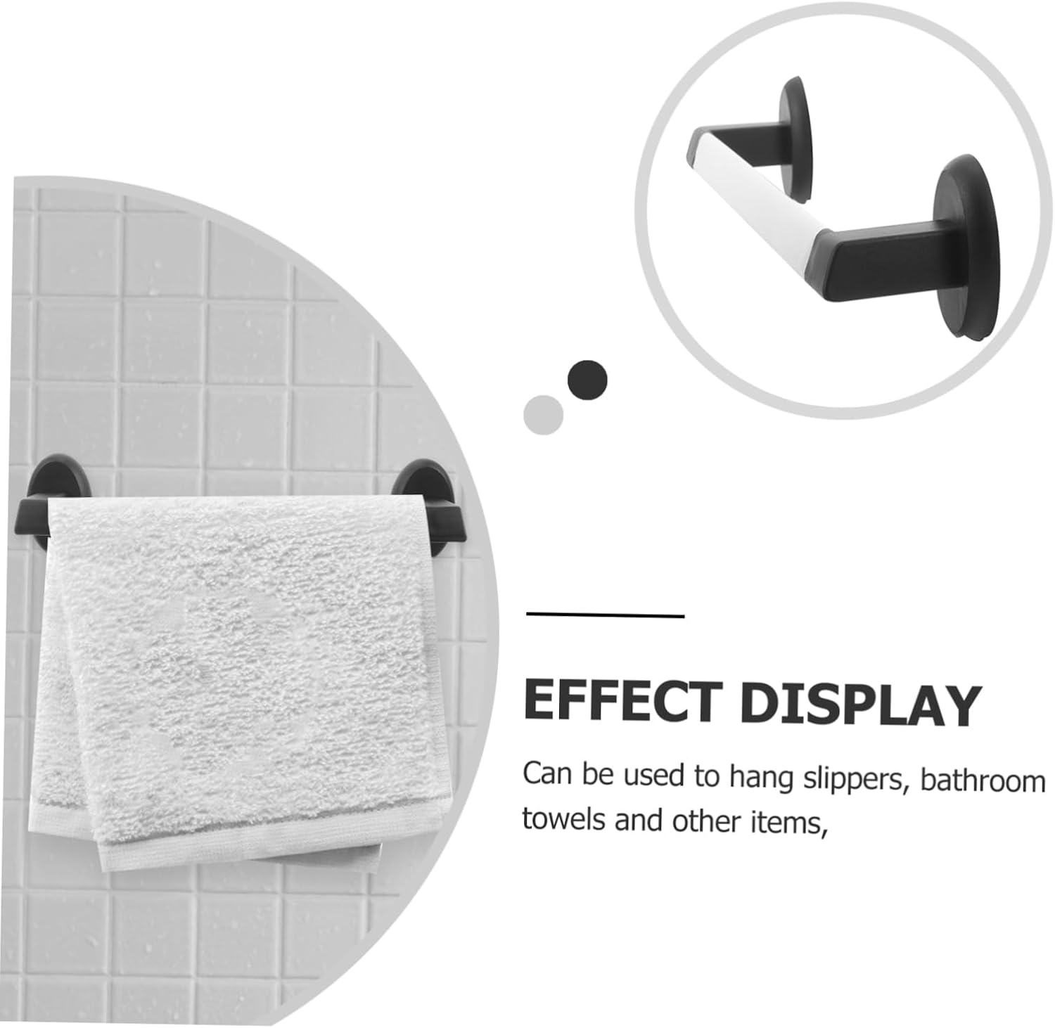 Wall Slipper Rack Carbon Steel Bathroom Towel Holder 30cm White