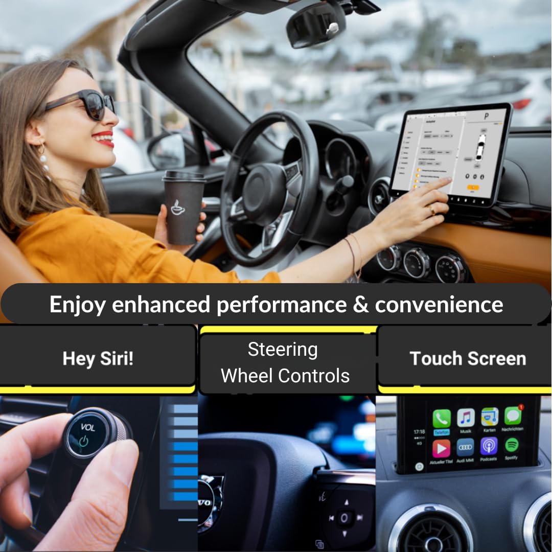 Sonecess Wireless CarPlay & Android Auto Adapter for iPhone & Android 2025 (Wi-Fi 802.11ac, USB, Black)