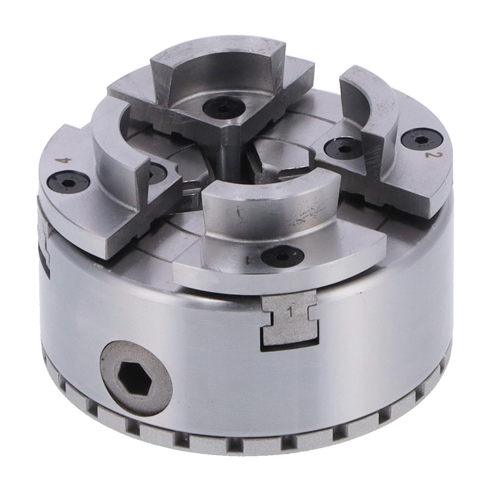 Portabrocas de Torno Autocentrante Portabrocas de Metal de 4 Mordazas Rosca M40 96 Mm 0,03 Mm Precisión para Máquinas Herramientas de Carpintería Sujeción Soporte Centrado para Carpinteros