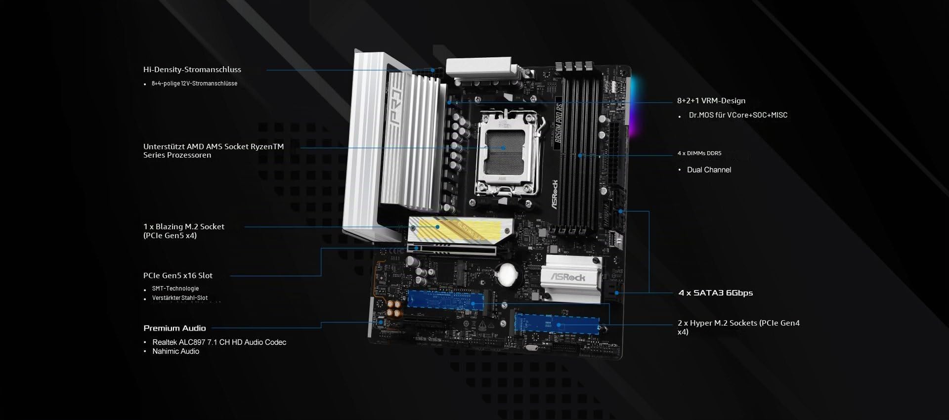 MB ASRock AMD AM5 B850M Pro RS