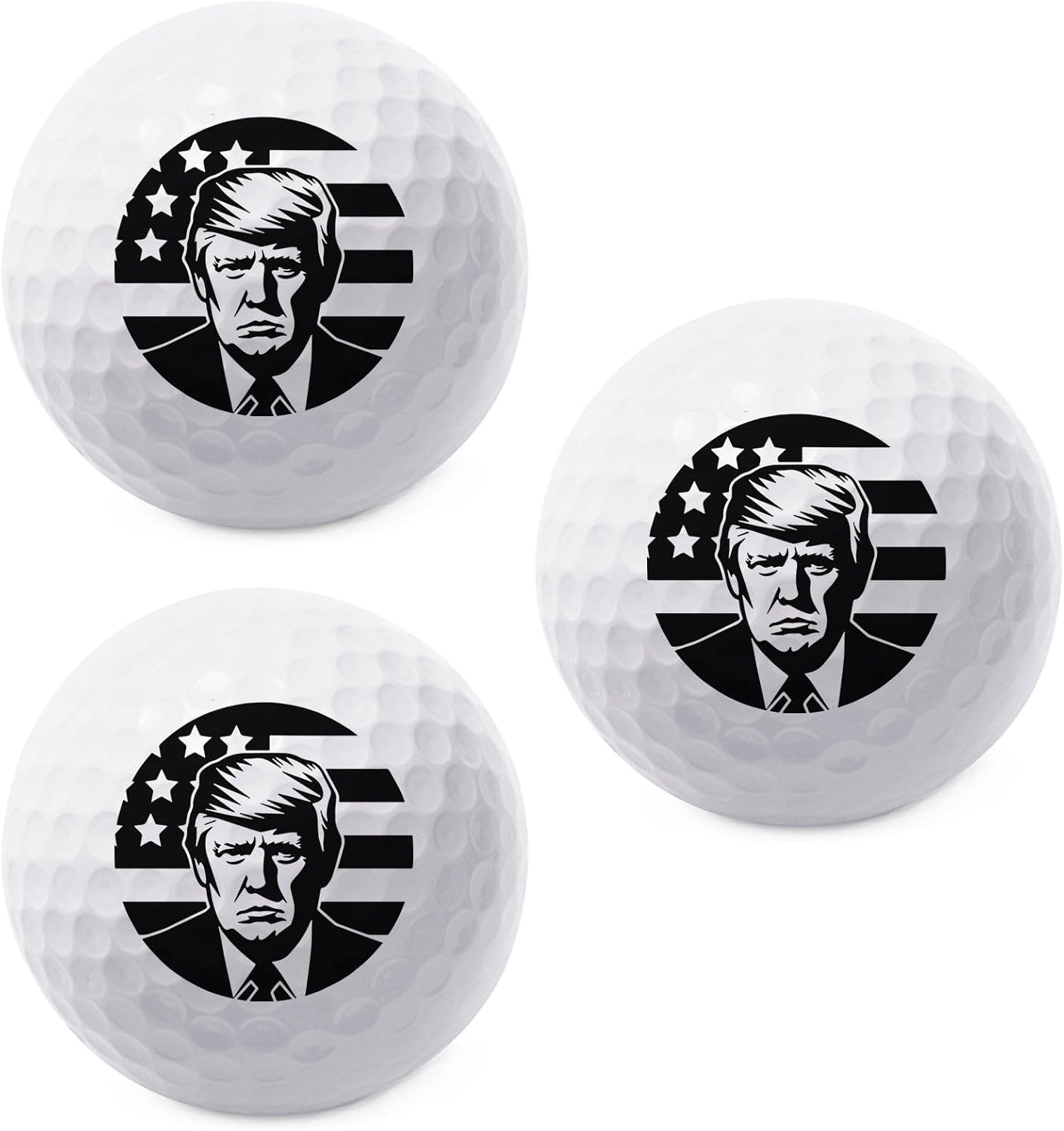 TeesAndTankYou Trump Flag Circle Golf Ball - Novelty Gift for Men Golfers and Dad