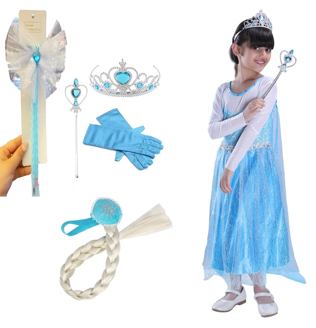 YUPPIN Polycotton Costume Superhero Dress For Boys And Girls Fancy Dresses For Kids Birthday Party Props, Princess With Accessories Ad Cape;6-8 Years,Blue (B09MG5WJ4B) Amazon Price History, Amazon Price Tracker