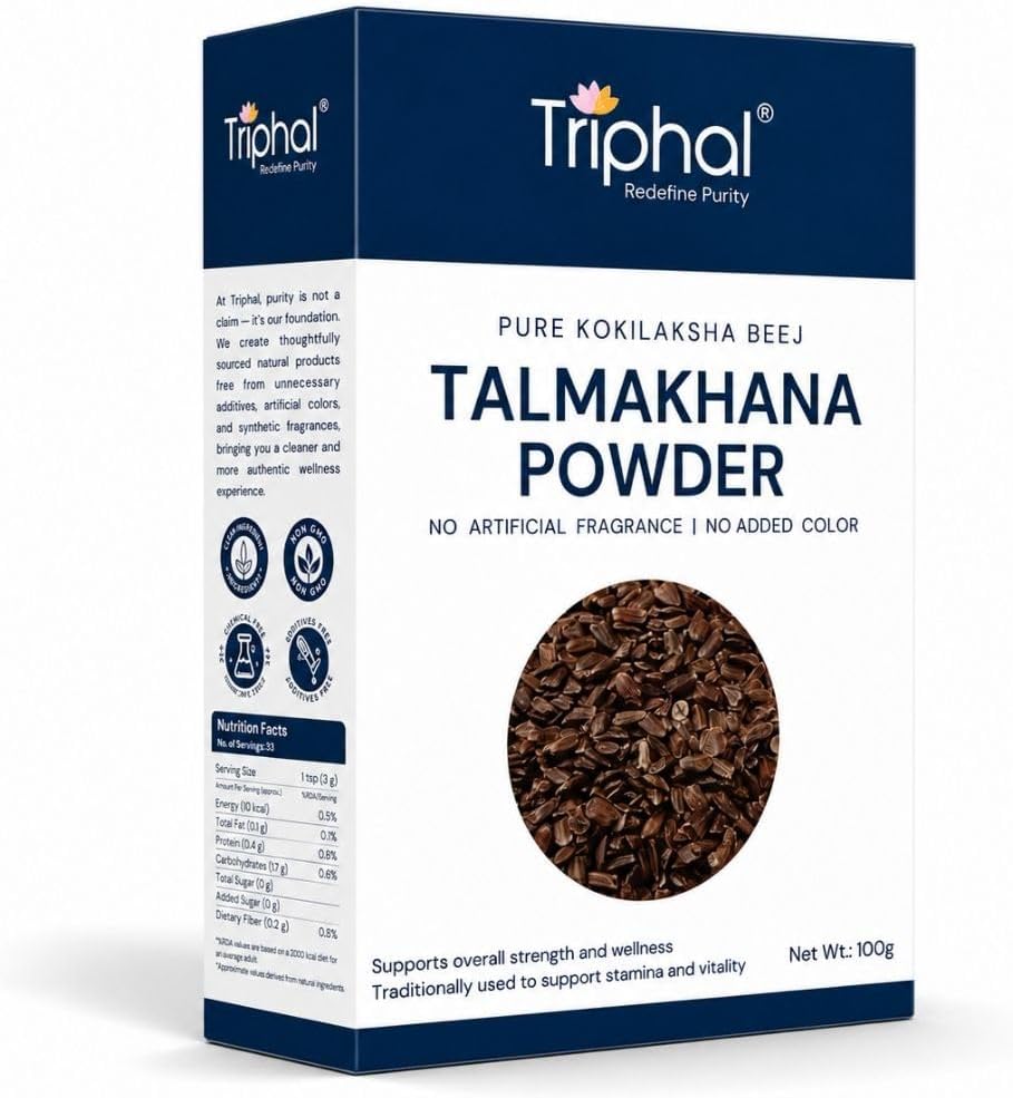 TRIPHAL Talmakhana Powder (100g) | Organic Neermulli Vidhai Churna | Edible Grade Kokilaksha Churn | Preservative Free | Non GMO