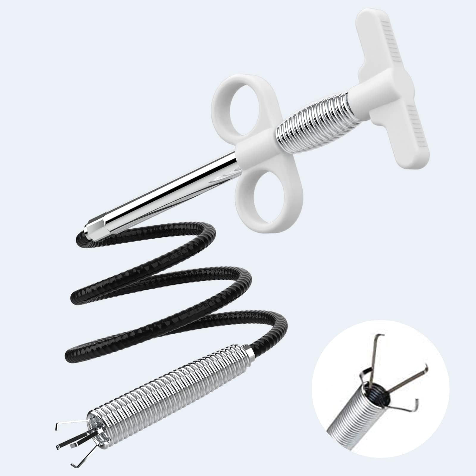 Flexible Sink Grabber Reacher Tool With 4 Claws Retractable Clean Claw for Litter Pick, Drains, Home Sink, Toilet Kitchen Bathroom Tub Washbasin(78inches)