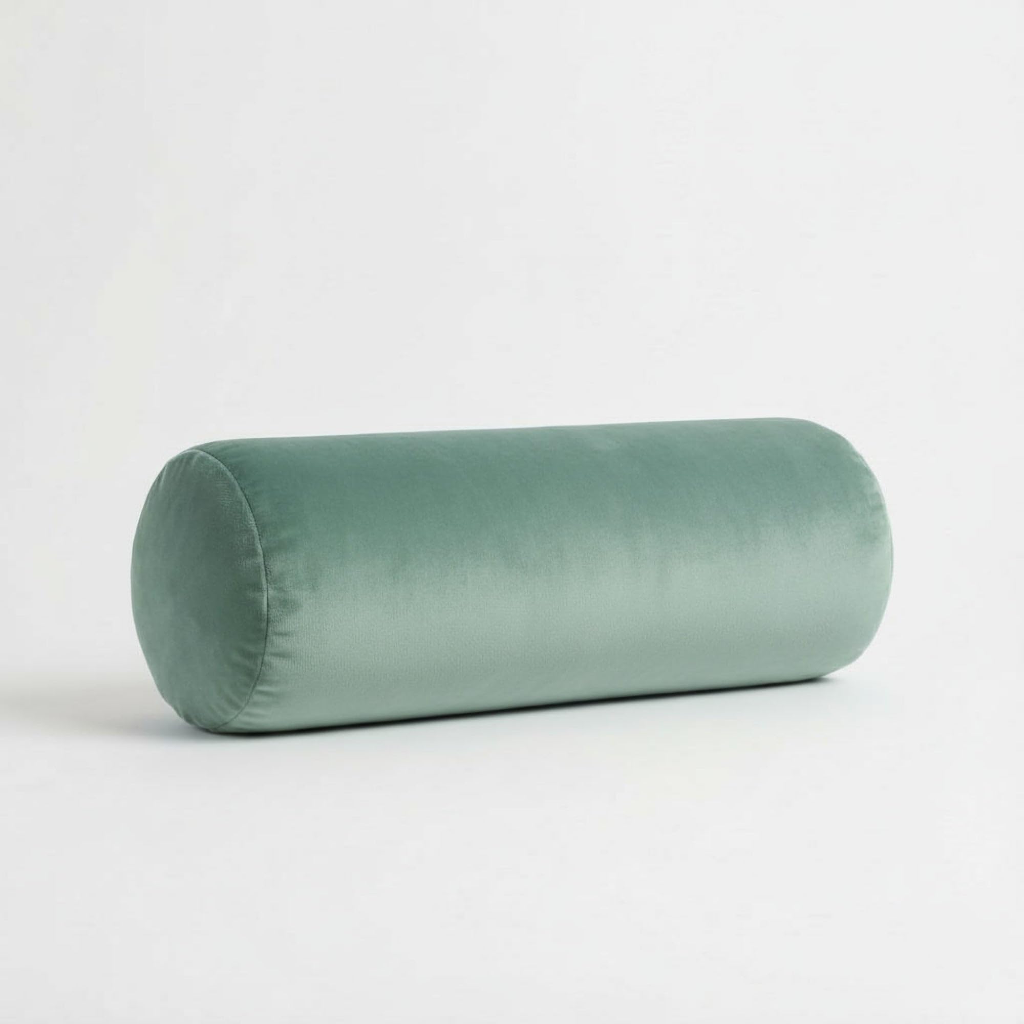 Kosiproducts Round Bolster Cushion Lumbar Support Plush Velvet Pillow Neck Relaxing Soft Virgin Hollow Fibre Filling Roll [90cmx20cm, Duck Egg]