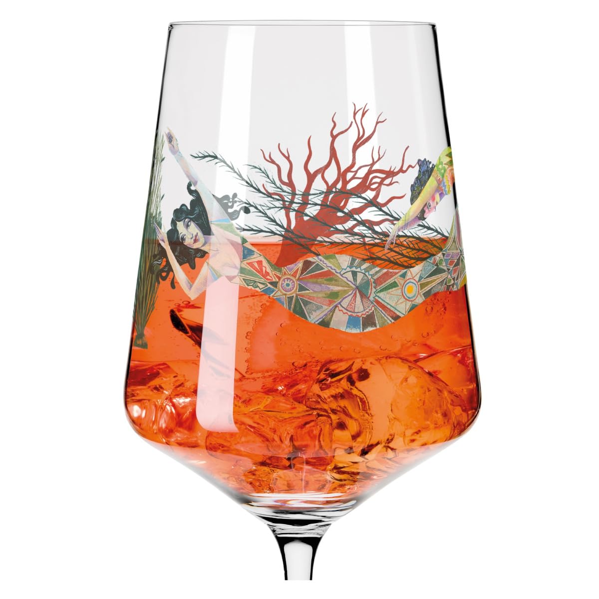 Ritzenhoff 2841006 Bicchiere da aperitivo 500 ml - Serie Sommerrausch No. 6 con sirena, mondo sottomarino - Made in Germany