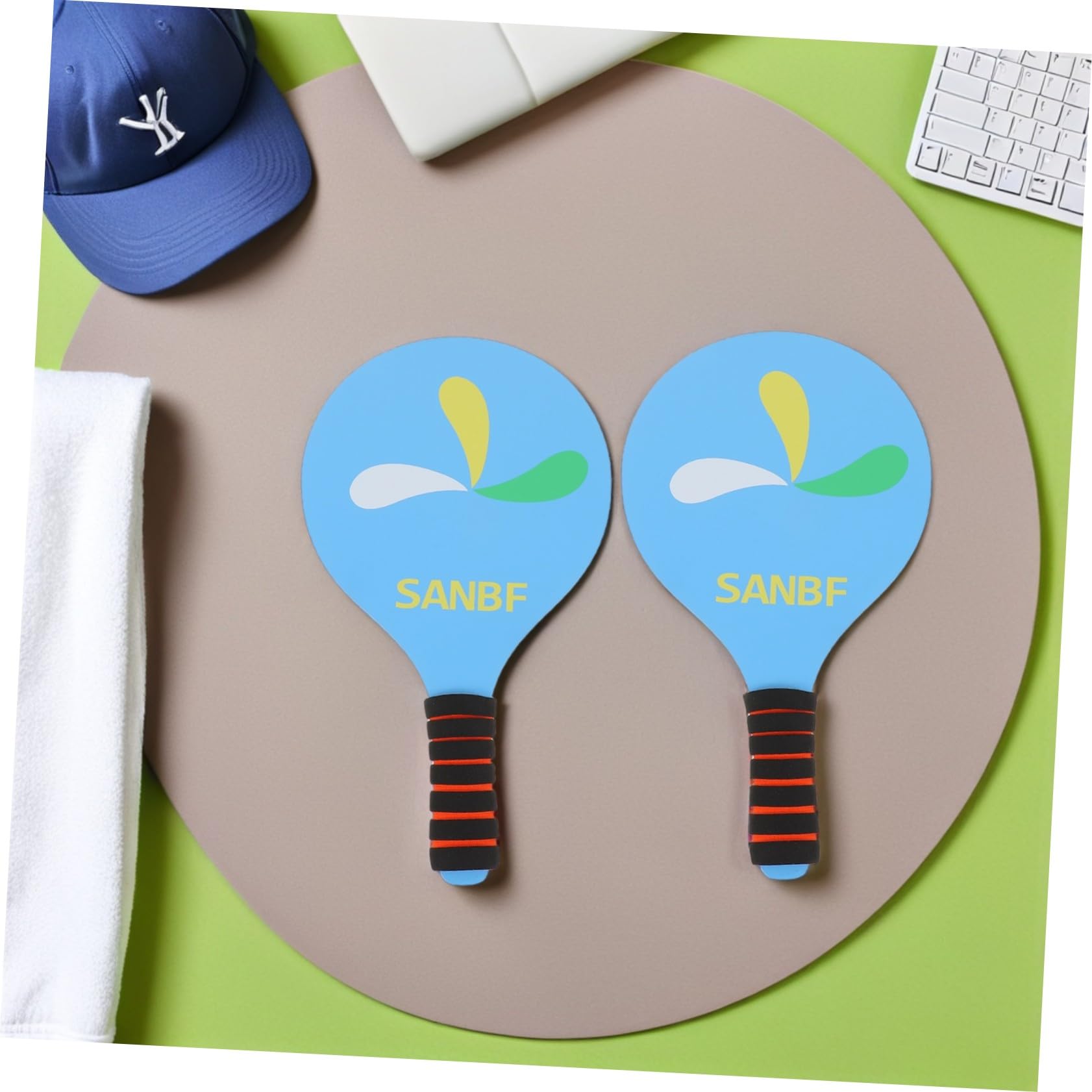 BESPORTBLE Set di Racchette da Badminton Rinforzato, per Adulti | Legno, Spugna e Piume D’anatra, Include Palline e Volani, per Parco e Uso All’aperto