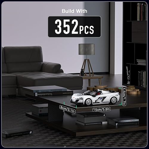 Miniatura 2 de Mould King Speed Champion 650S Super Car Building Toys con vitrina, 27043 juegos de construcción de autos de carreras coleccionables, kits de