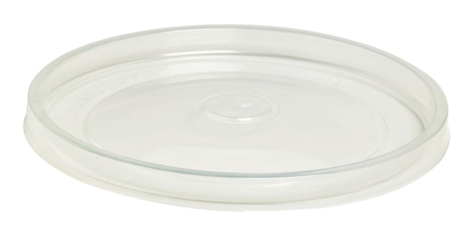 PACKNWOOD 210SOUPLPP114 Clear PP Lid, plastic lid - coffee to go cups with lid - coffee paper cups with lids - party cups with lids - D:4.49in - 500 pcs