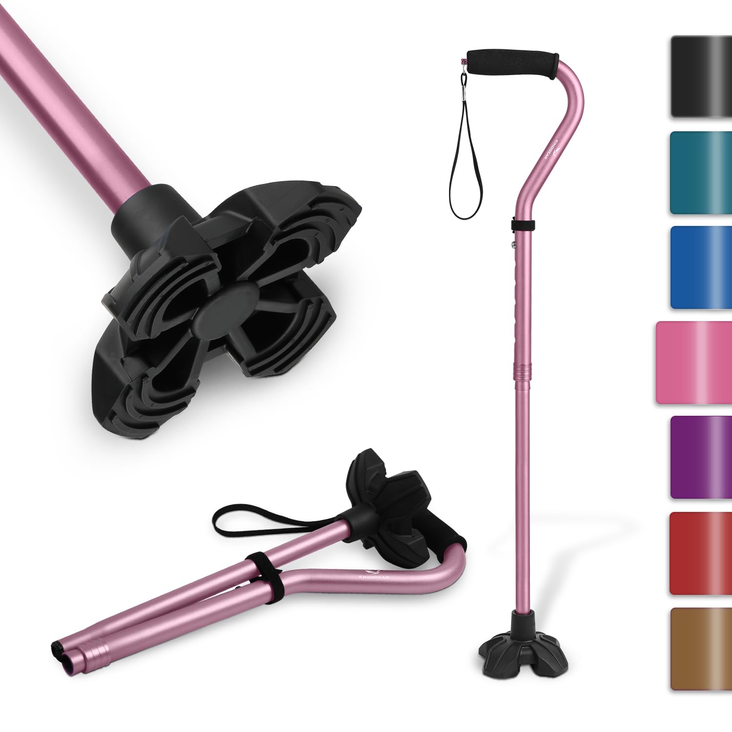 KingGear Adjustable Cane for Men & Women - Lightweight & Sturdy Offset Walking Stick - w/Additional Big Tip - Mobility Aid... - Review, Price and Buying Guide