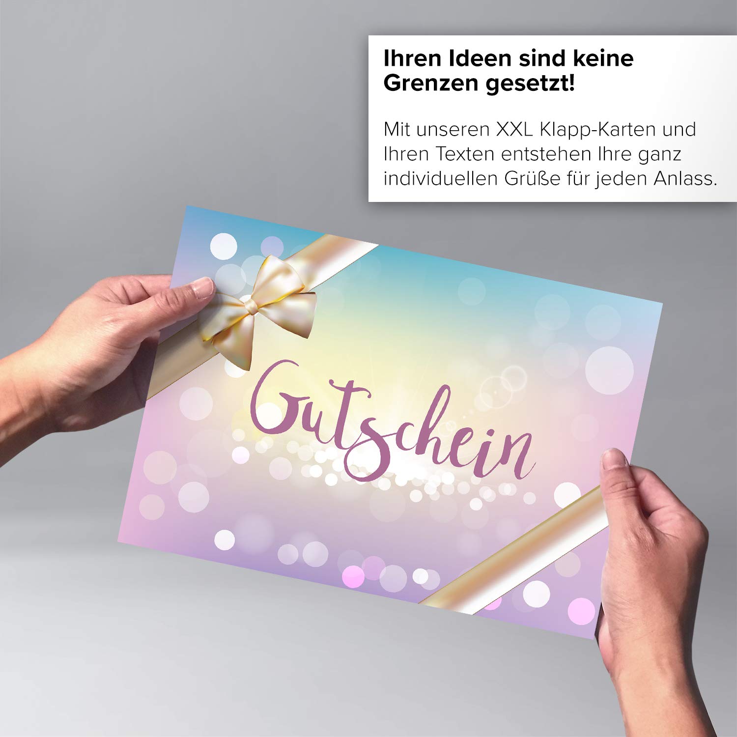 XXL Gutscheinkarte DIN A4 – Motiv Besteck/Dinner, Klappkarte Mit Umschlag, Für Geburtstag, Hochzeit, Weihnachten