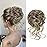 KETHBE Messy Bun Hair Piece Tousled Updo Hair Buns Extension Elastic Hair Band Hair Pieces Curly Hair Bun Scrunchie For Women (Brown Mix Dirty Blonde)