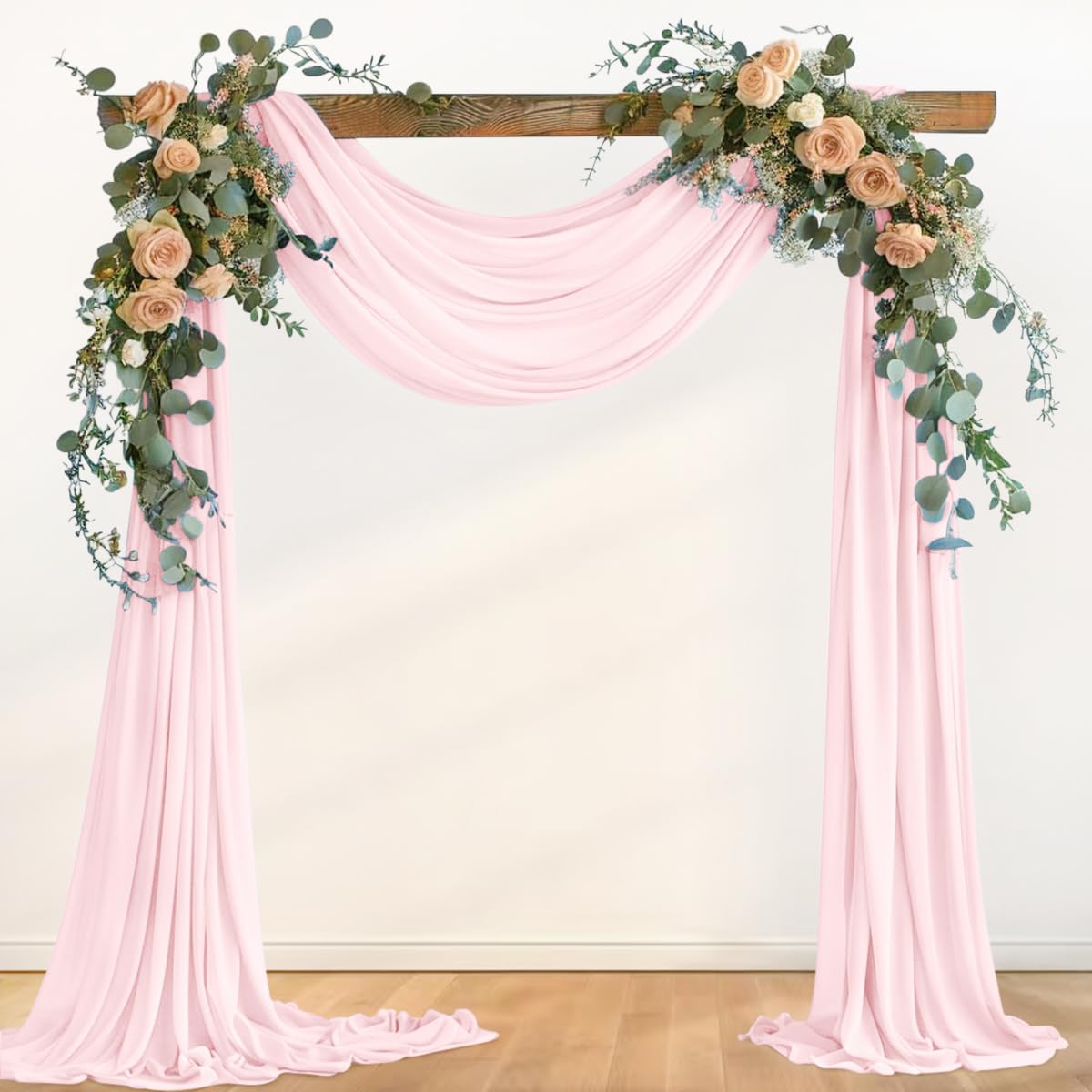 Blush Pink Wedding Arch Draping Fabric Fall 3 Panels 29" × 240"