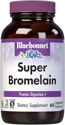 BlueBonnet Cápsulas vegetarianas de súper bromelina, 500 mg, 60 unidades
