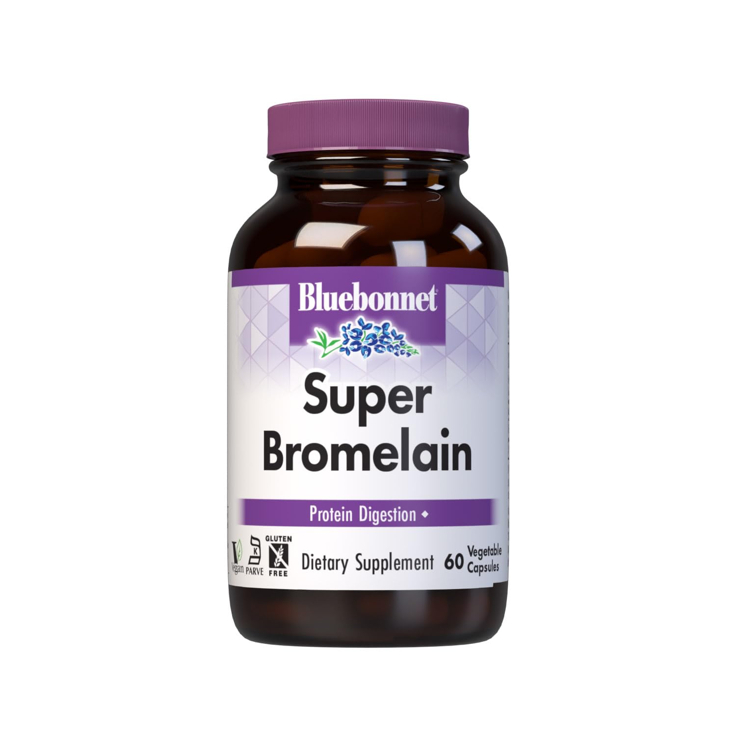 Bluebonnet Super Bromelain Vegetarian Capsules, 500 mg, 60 Count Pineapple 60 Count (Pack of 1)