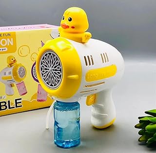 لعبة مسدس فقاعات للأطفال الصغار، أكثر من 5000 فقاعة في الدقيقة، مع محلول فقاعات واحد، لعبة تلقائية مانعة للتسرب مع ضوء ليد، ملاحظة - ستظهر الفقاعات بعد 30 ثانية من الضغط على الزر