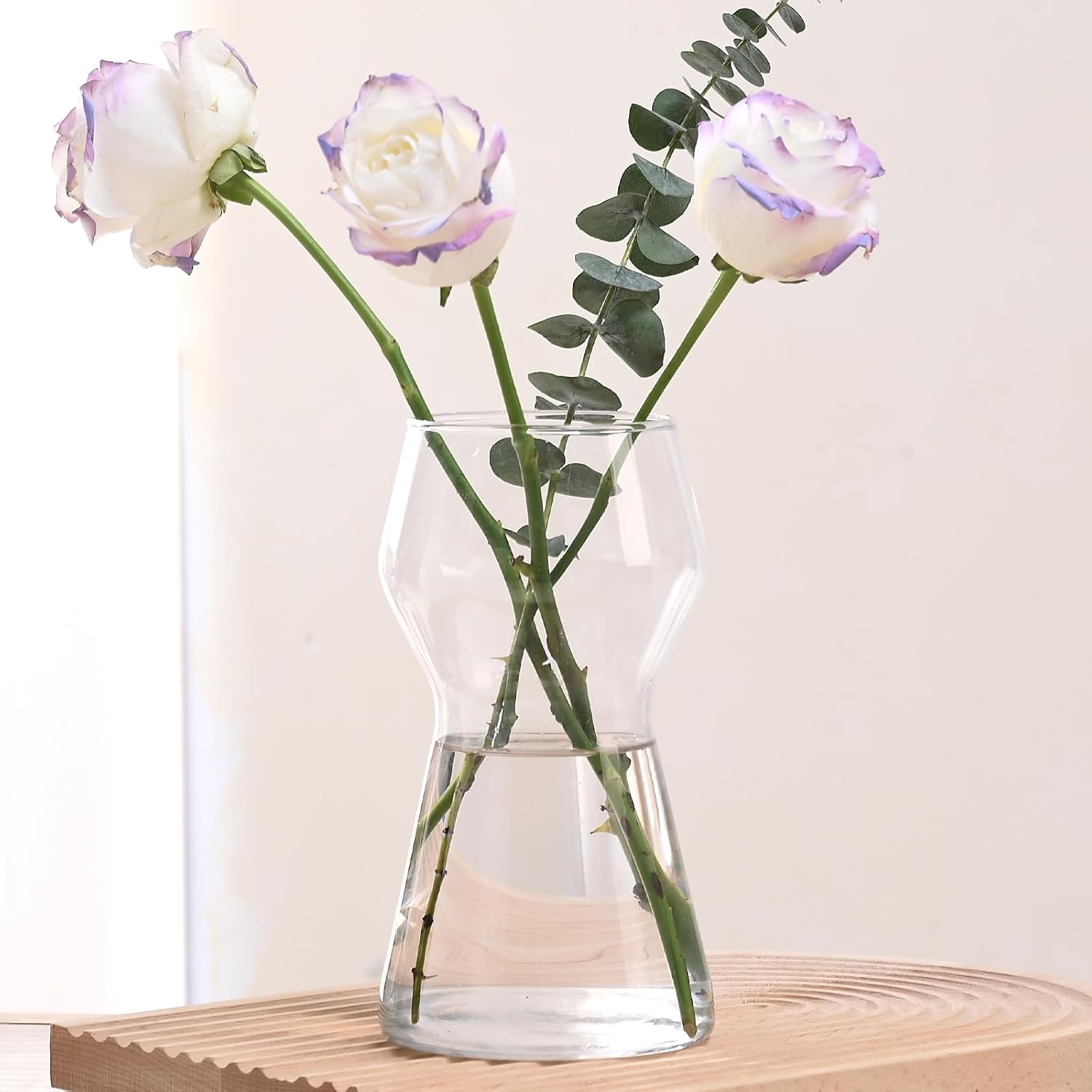 8 Inch Clear Glass Flower Vase - Modern Cylinder Vase For Home Decor & Centerpieces
