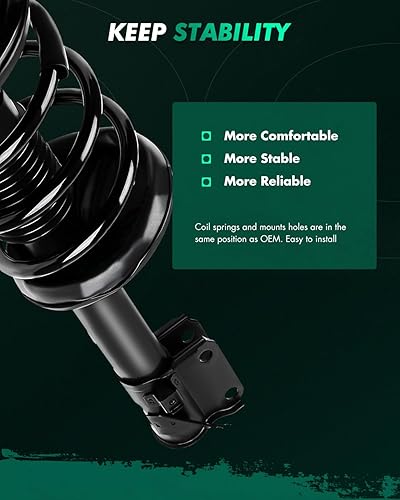 Vista 369 de SCITOO Puntales delanteros completos de resorte para Mercedes-Benz C230 08-09, para Mercedes-Benz C250 10-11, Mercedes-Benz C300 08-11