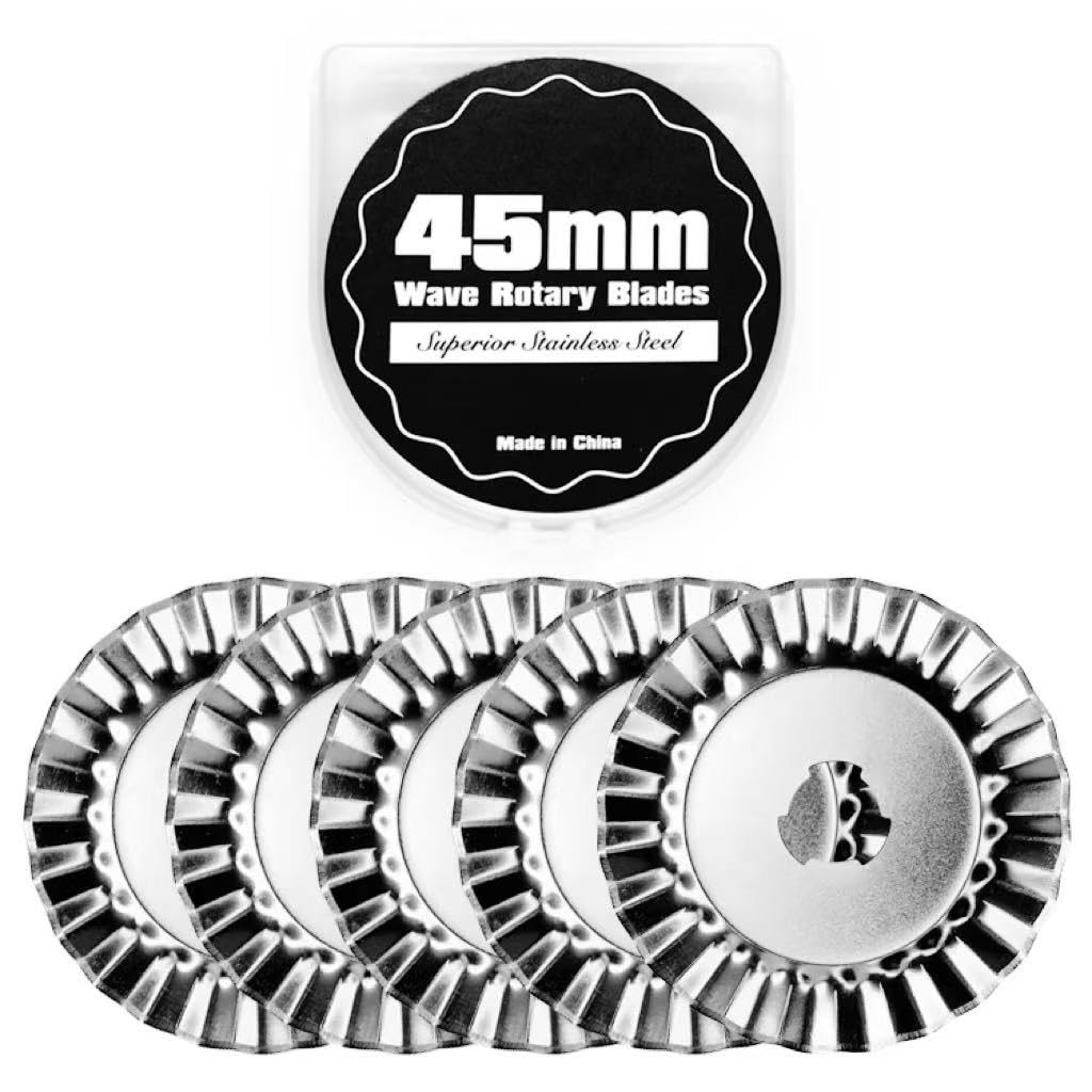 Lames rotatives 45 mm ondulées pour couper proprement le tissu et le cuir sans effilocher