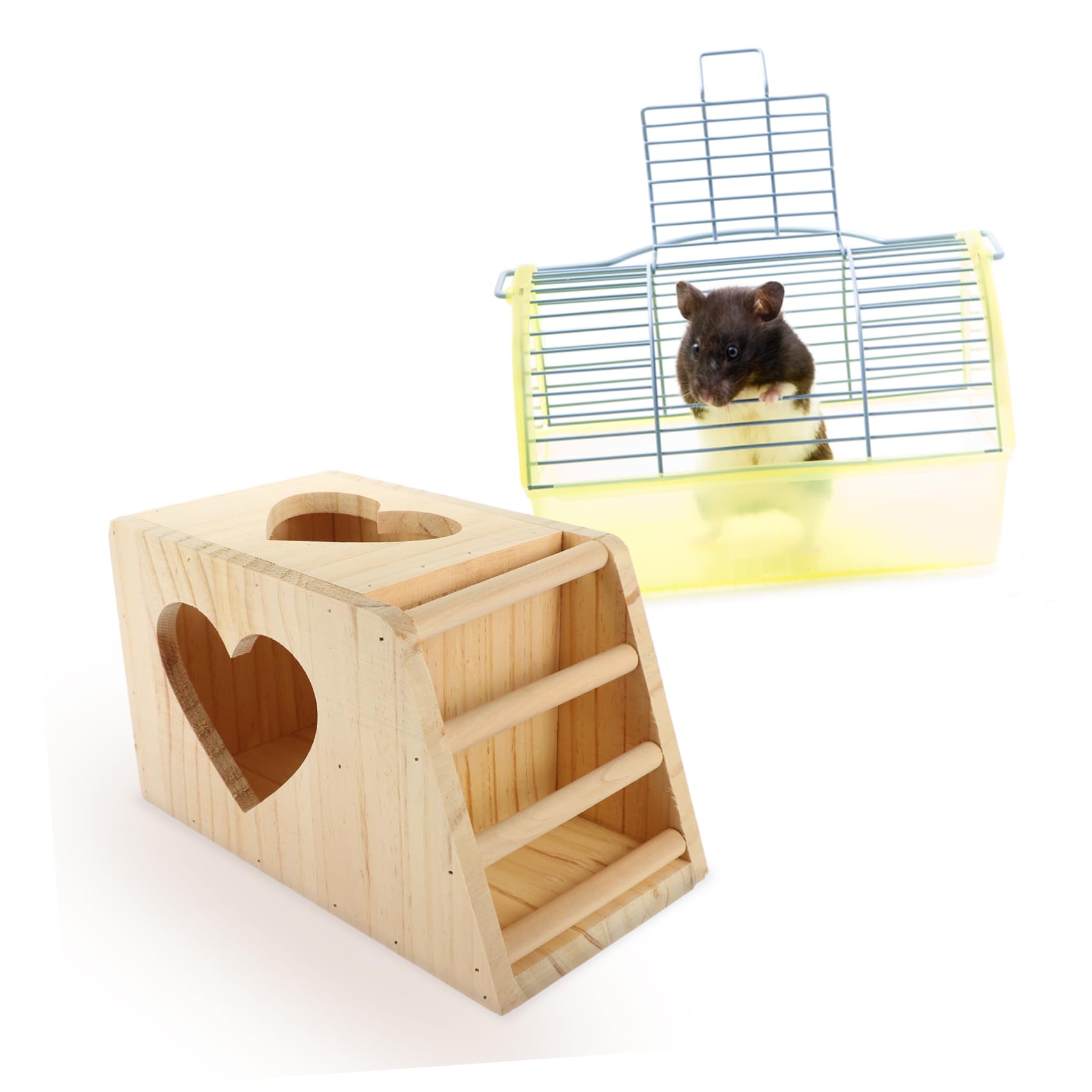 Comedero de Madera Conejos Roedores Soporte Multifuncional de Organizador de Mascotas de Doble Rejilla Cajas Pequeños