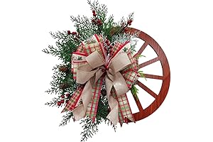 Christmas Wagon Wheel Wreath: A Festive Adornment for Your Doorstep