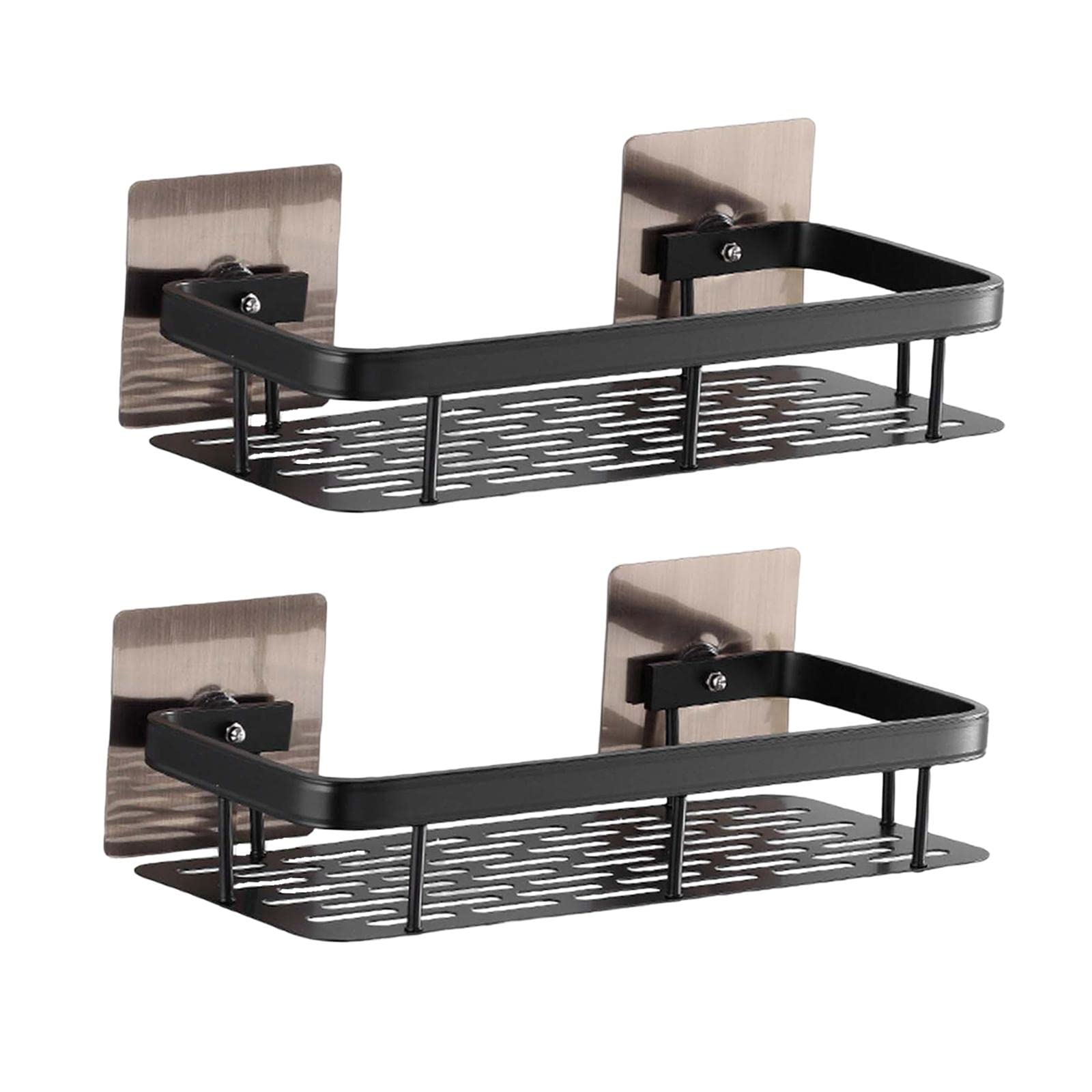 Duiaynke Self Adhesive Soap Dish Bathroom Accessories Shower Caddy Shampoo Basket Shower Organiser Anti Oxidation Anti Rust Ledge