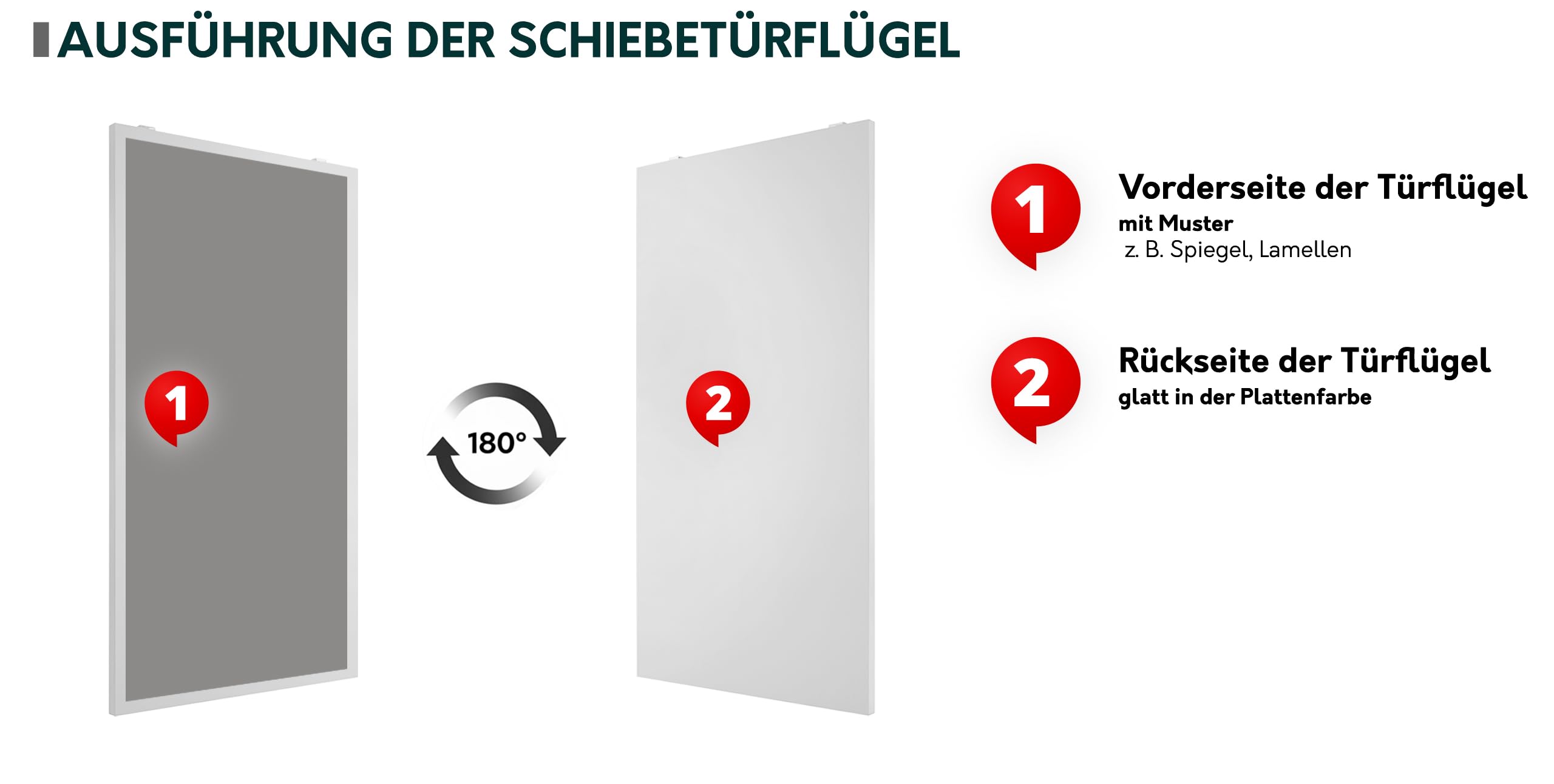 Mirjan24 Schiebetürsystem Flash IV 90 mit Spiegel (Weiß)